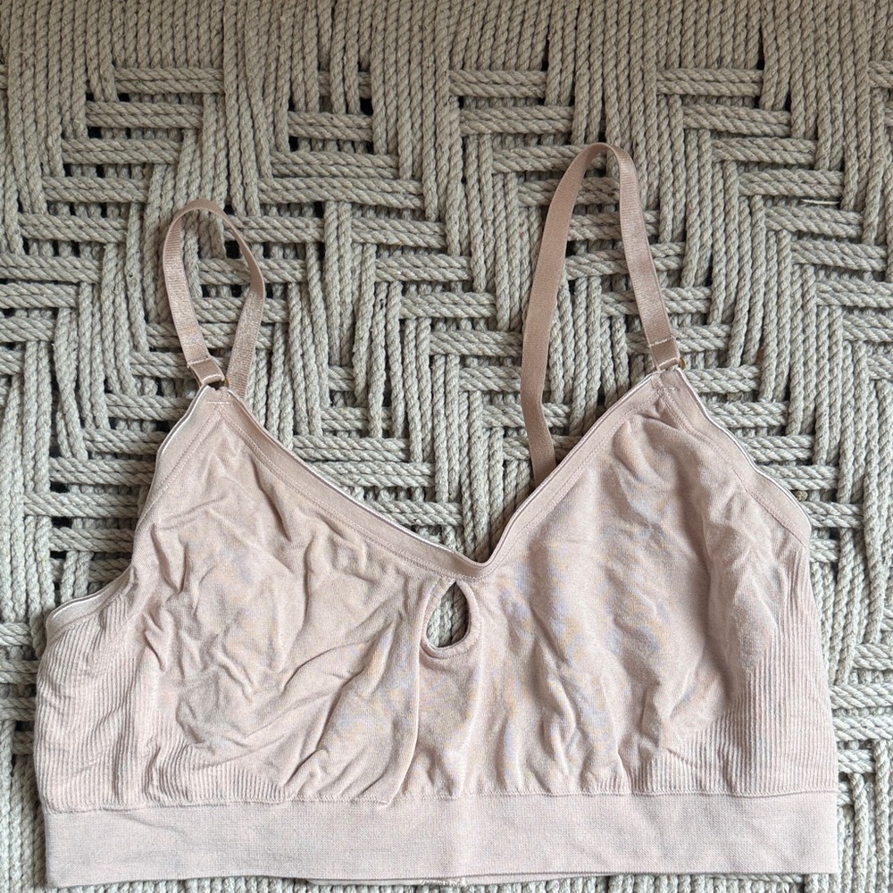 ThirdLove Lounge Bra M Nude Tan Beige Bamboo Blend Wireless Bralette No Pads